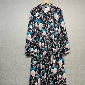 0 (12) L Torrid Floral Midi Button Down Shirt Dress